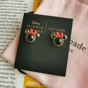 Kate Spade Minnie Mouse Bow Stud Earrings NWT & Dust Bag
